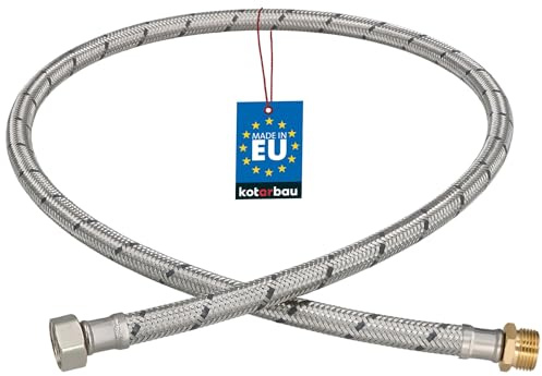 KOTARBAU® Flexschlauch 3/8 x 3/8, Wasserschlauch 100 cm, Panzerschlauch | Außengewinde x Innengewinde, Anschlussschlauch für Armatur, Schlauch Für Wasserhahn, Edelstahlummantelt