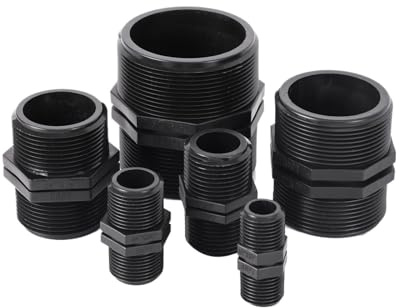 LIUCH Raccord de Tuyau en PVC à Filetage mâle 1/2 3/4 1 1,5 2 2,5 Raccord Union Hexagonal Raccord d'eau Joints de diamètre égal(Type 4)