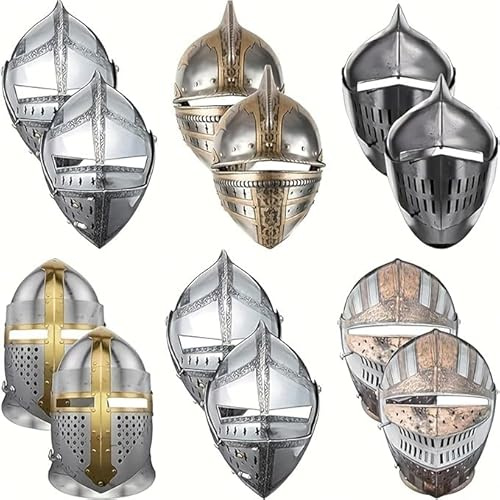 JJKSKV 12 mittelalterliche Ritterhelm-Masken mit Riemen Partyzubehör zum Thema Karneval Requisiten für Kostümpartys Verzierungen für Festkostüme Für Männer und Frauen geeignet