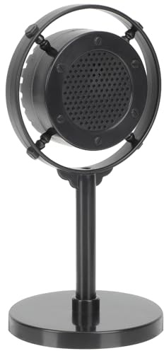 KALLORY Microfono Vintage Modello Retrò in Abs Nero, Design Leggero e Portatile, per Decorazione Domestica e Gioco Quotidiano