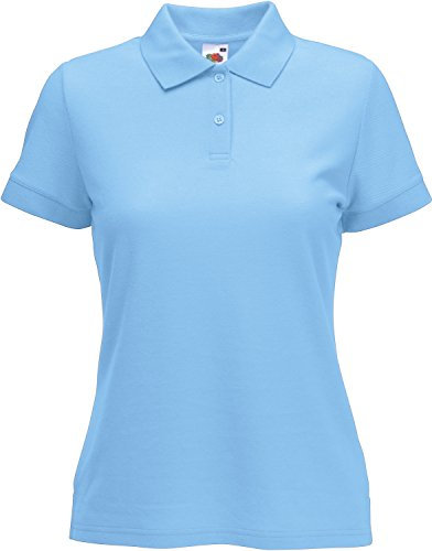 Fruit of the Loom SS86 Womens Fit Pique Short Sleeve Polo Shirt Sky M