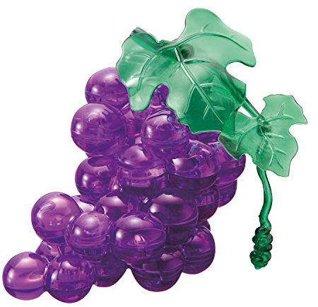 Crystal Puzzle | 3D Trauben Lila | Transparentes Design | 46 Teile | Bausatz für Kinder und Erwachsene | HCM Kinzel