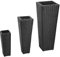 vidaXL 3X Hochbeet Poly Rattan Schwarz Blumenkübel Blumentopf Pflanzkübel