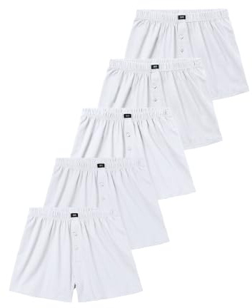 H.I.S Herren Weiter Boxer Baumwoll-Mix, Weich, elastisch & formstabil, Komfortbund, Weiter Schnitt mit Eingriff & Knopfleiste