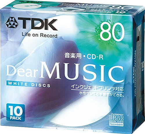 TDK Compact Disc CD-R for MusicDear MUSIC 80min White Wide Inkjet Printable 10Pack 5mm Case CD-RDE80PWX10N (Japan Import)