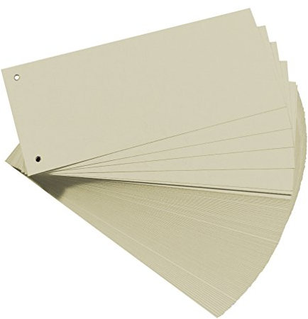 Exacompta Original Falken 100er Pack Premium Karton-Trennstreifen. Made in Germany. 10,5 x 24 cm grau Trennlaschen Trennblätter Ordner Register Blauer Engel