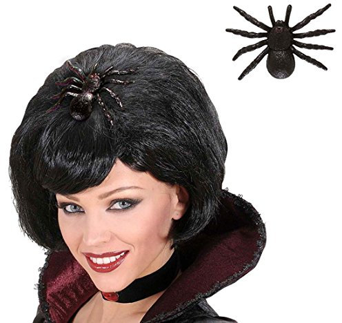 Amakando Haarspange Spinne Haarschmuck Hexe Schwarze Witwe Haarklammer Gothic Kopfschmuck Haarklemme Vampir Halloween Haarbrosche