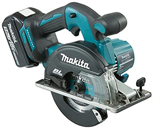 Makita - Scie circulaire à métaux 18V Li-Ion 5Ah Ø 150mm - DCS551RTJ Noir/Bleu