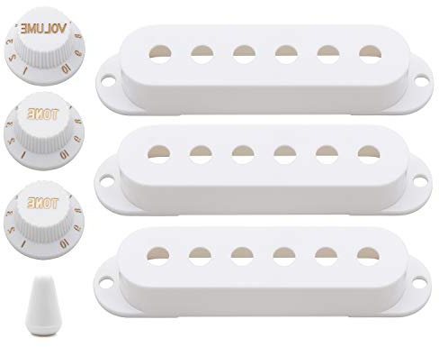 Unxuey Strat Lot de 2 supports de micros pour guitare Fender Stratocaster ST Blanc 48/50/52 mm