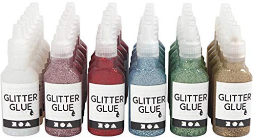 Assortiment de colles à paillettes - 25 ml - 6 couleurs - 36 pcs