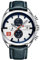 Herren-Chronograph, Lederarmband, klassisch, lässig, silberfarben, Edelstahl, wasserdicht, Datum, analog, Quarzuhr (Silber/Weiß), Silberfarben/Weiß, Klassisch, leger