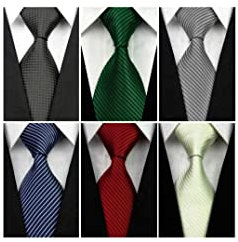 Wehug Lote de 6 corbatas de seda para hombre, diseño de jacquard, Eu-lot6-tie027, 3.1 inch