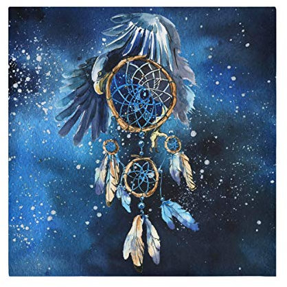 TropicalLife HaJie Servietten Galaxy Space Traumfänger Adler Dinner Serviette Papier Satin Polyester Tuch wiederverwendbar Servietten für Tisch Kinder 50,8 x 50,8 cm, 1 Stück