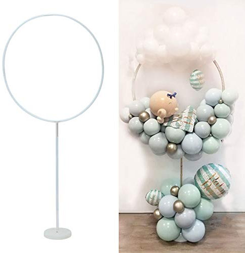 Ballonständer Kit Arch Wiederverwendbarer Ballon Säulenhalter runder Kreis Ring für Geburtstag, Hochzeit, Vorschlag, Baby Taufe, Festival, Abschlussfeier und DIY Event Party Hintergrunddekoration