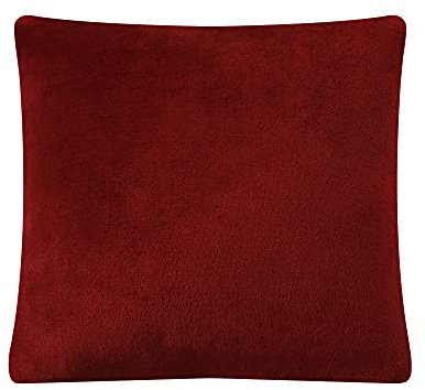 Mixibaby Kissenbezug Dekokissen Kissenhülle Kissen Bezug Sofakissen Plüsch Flanell 40X40, Farbe:Weinrot