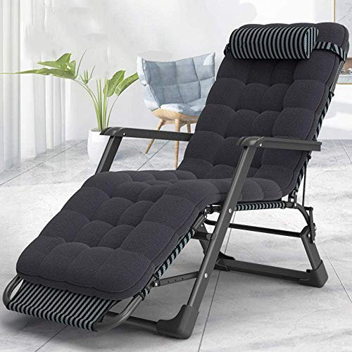 SLRMKK Klappbare Liege, Liegende Zero-Gravity-Liege, Große Terrassen-Liegestühle, Zero Gravity-Liegestühle, Outdoor-Garten-Schaukelstühle, Strand-Liegestühle-Schwarz + Pearl Cotton