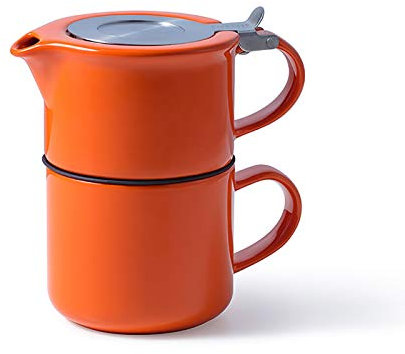 HXM Théière Thé pour Une théière Portable et Une Tasse de Tasses simplicité Coupe de café Cadeaux Cadeaux Ceramics Office Thebot Cup Ensemble de thé à la Maison après-midi (Color : Orange)