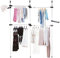 Ejoyous Teleskop-Garderobensystem, Kleiderständer für Garderobe Offener Kleiderschrank mit 4 Kleiderstangen, Verstellbares Garderoben-System, Stahlrohre B (153.5-272cm) x H (281-329cm) Weiß