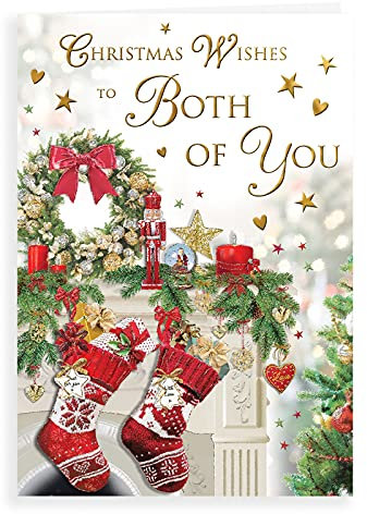 Piccadilly Greetings Regal Publishing C85468 Traditionelle Weihnachtskarte, Grün, Beige, Rot, Gelb, 22,9 x 15,2 cm