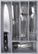 Pristine Bamboo Silverware Organizer - Kitchen Drawer Organizer and Utensil Organizer - Cutlery Tray – Flatware, Utensil and Silverware Holder - Silverware Tray for Drawer (5-Slots, Gray)