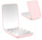 WOBSION LED Spiegel mit 1X / 3X Vergrößerung,Kleiner Reisespiegel mit Licht für Beleuchtung,Batteriebetrieben Taschenspiegel für Reise und Makeup,Tragbarer Handspiegel als Geschenk,Rosa