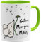 OM3® Guten Morgen Maus Tasse mit Spruch Statement - Keramik Becher - 325ml - Beidseitig Bedruckt - Hellgrün