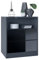 Vladon Kommode Pino V1, Made in Germany, Nachttisch mit 2 Schubladen & 1 offenem Fach, Anthrazit matt/Schwarz Hochglanz ohne LED (56 x 67,5 x 36 cm)