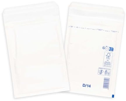 smiley pack Luftpolstertaschen Größe D4 Weiß 200 x 275 mm – 200 Stück | Gepolsterte Versandtaschen mit Selbstklebeverschluss – passend für B5 und C5+