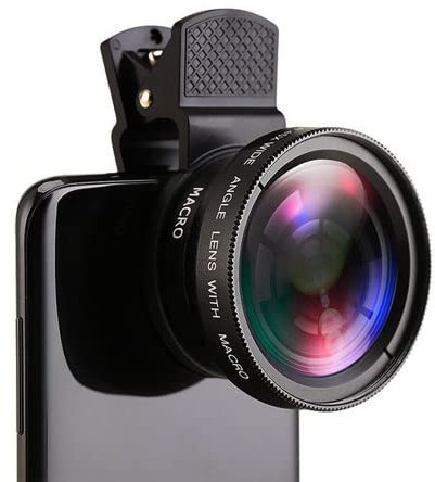 Objectif Smartphone 2 en 1 Kit De Lentilles De CaméRa,TéLéPhone CaméRa Objectifs Macro Fisheye Objectif De TéLéPhone,Kit D'Objectif pour Smartphone Kit De Clips D'Objectif 2 en 1