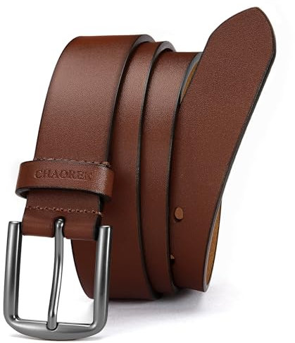 CHAOREN Ledergürtel Herren Schwarz, Gürtel Herren Leder Schwarz 35mm für Jeans, Weicheres Leder Passt Besser