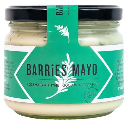 Barrie's Mayo Rosemary and Thyme Vegan Mayonnaise, Rich & Creamy Traditional-Style Mayo Without Eggs, Family Recipe, Crafted With NO Preservatives, Pure Plant-Based Spread, 300ml