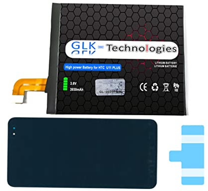 High Power Ersatzakku kompatibel mit HTC U11 Plus | GLK-Technologies Battery | accu | 3930 mAh Akku | inkl. 2X Klebebandsätze NUE