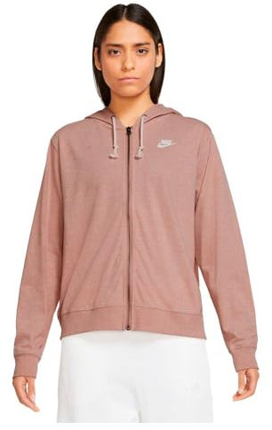 NIKE Gym Vintage Easy FZ Felpa con Cappuccio Rose Whisper/White M