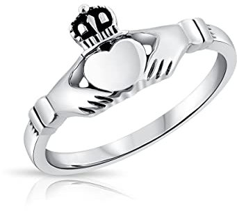 DTPsilver® 925 Sterling Silber Claddagh Ring - Liebe, Loyalität und Freundschaft