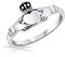DTPsilver® 925 Sterling Silber Claddagh Ring - Liebe, Loyalität und Freundschaft