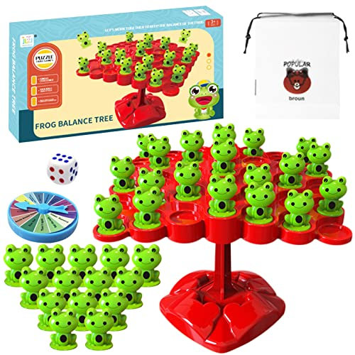 Frosch Balance Zählspielzeugwaage, Waage für Kinder Toad, Frosch Balance Mathe Spiel, Zählen und Rechnen Lernspielzeug, Zwei Spieler Frosch Balance Brettspiel für Familienfeiern, Weihnachten (Rot)