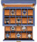 ROTHWELL Uhrenbox aus Leder mit 20 Fächern, luxuriöses Uhrengehäuse, Schmuck-Organizer, verschließbarer Uhren-Vitrinen-Halter mit großer Echtglas-Oberseite, Uhrenbox, Organizer für Damen und Herren