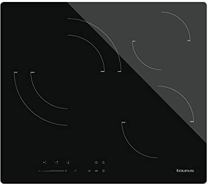 Taurus V6031S Glaskeramikkochfeld, 5700 W, 3 Heizzonen, 9 Leistungsstufen, Schiebe-Touch-Steuerung, Timer bis zu 99 Min., Stop&Go-Funktion, Keep Warmfunktion, Kindersicherung, Schwarz