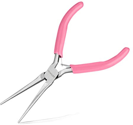 LEONTOOL 6-Inch Small Needle Nose Pliers for Jewelry Making Precision Extra Long Needle Nose Pliers Smooth Jaws Jewelry Pliers for Bending Wire and Small Object Gripping Jewelry Making Tools