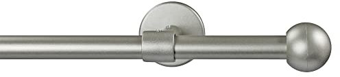 Garesa Gardinenstange Bolti Ø 16mm, 1-läufig, Chrom, matt I Stabile Vorhangstange ohne Ringe I Mit Endknopf Kugel I Für mittelschwere Vorhänge I 360cm