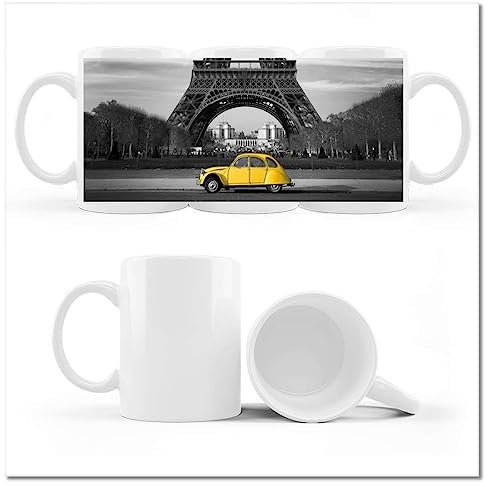 Kaffee Tee Tasse Tasse mit Foto gelb Citroen in Paris Nr. H1075Z_Cup