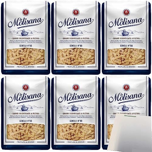 usy Bundle für La Molisana Nudeln Gemelli No.80 6er Pack (6x500g Packung) + usy Block
