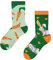 Dedoles Socken Kinder Mädchen Jungen Baumwolle viele lustige Designs Weihnachtssocken 1 Paar, Farbe Grün, Motiv Kaninchen und Karotte, Gr. 27-30