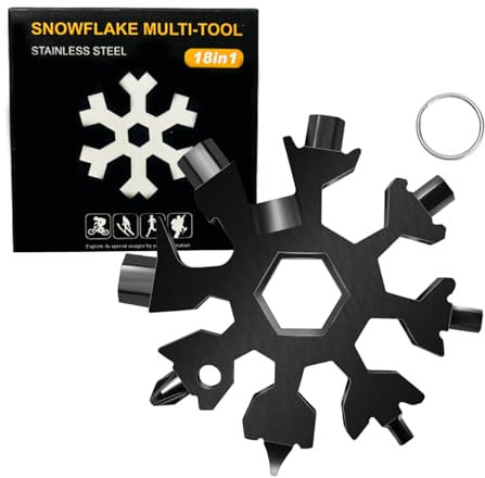 18-in-1 Schneeflocken Multitool,Edelstahl Multitool Schneeflocke,Schneeflocke Multi-Tool,Reisen, Freien, CampingWeihnachtsgeschenke für Männer, Adventskalender Männer Geschenke