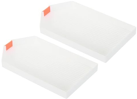 PATIKIL 2pcs diamond painted Tray, 16x9cm Diamond Art Trays Large Bead Rhinestone Sorting Tray Organizer Plate Craft Tool Rectangle with Slide Cover, White