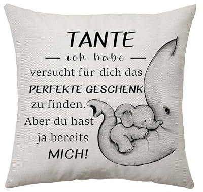 Tante Kissenbezug Geschenk für Tante Geburtstag Dankeschön Andenken Geschenk von Nichte Neffe Geburtstagsgeschenke für Tante Wertschätzung Geschenke Weihnachten Muttertag Idee Geschenke (Tante)