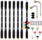 Pressure Washer Extension Wand, 9 Pack Gutter Cleaning Tools Extension Wand, 6 Replacement Nozzles,2 Car Washer Spray Gun Replacement Nozzles, 1/4 Quick Connect, 4000PSI Gutter Rod Cleaner Attachment