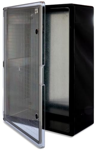 BOXEXPERT® Verteilerkasten außen wasserdicht [ABS Kunststoff IP65 Gehäuse inkl. Sichttür] schwarz (Serie Fleet) 800x600x260mm | Schaltschrank außen | Wandschrank | Industriegehäuse | Leergehäuse