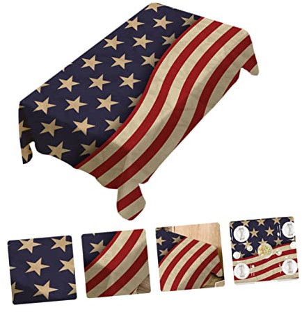 MAGICLULU Tischdecken Tischdecke Kreative Tischdekoration Einfaches Tischset Tischset Klapptisch Fahnentisch Party Dekoration Tischdekoration Für Party Tischset Flachs Couchtisch Usa Flagge