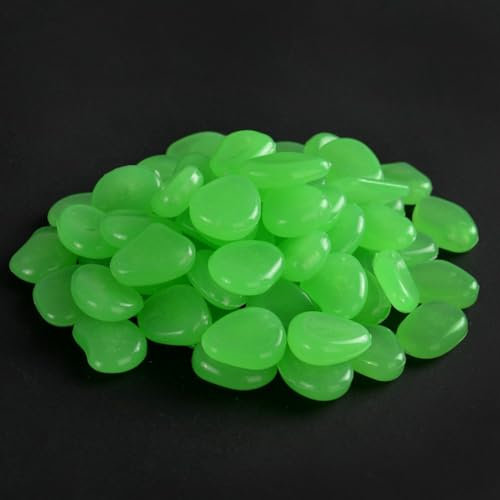 50 Stück 2–3 cm nachleuchtende Kieselsteine, dekorative Leuchtsteine für Gärten, Vasen, Aquarien, Wege (grün)